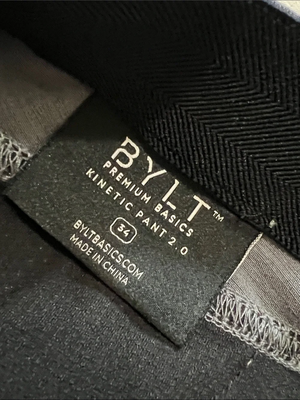BYLT Pants Mens 34x31 Gray Kinetic 2.0 Slim Stretch Chino Casual Golf Travel - Picture 6 of 10